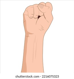 clenched fist raised up vector illustration