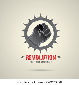 clenched fist. vector fist icon. revolution fist. freedom concept. collar with spikes