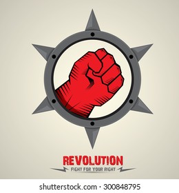 clenched fist. vector fist icon. revolution fist. freedom concept. collar with spikes