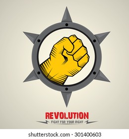 clenched fist. vector fist icon. revolution fist. freedom concept. collar with spikes