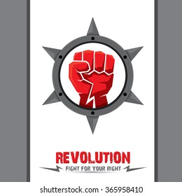 clenched fist. vector fist icon. revolution fist. freedom concept. collar with spikes