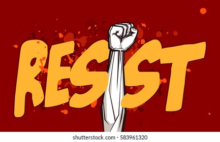 clenched fist vector illustration for resistance and revolution symbol