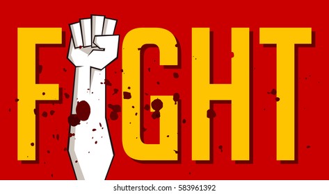 clenched fist vector illustration for resistance and revolution symbol