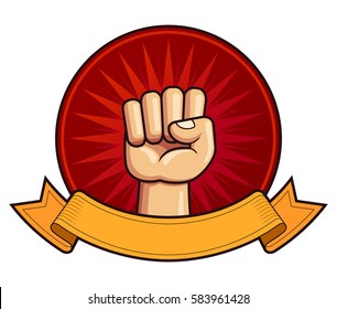 clenched fist vector illustration for resistance and revolution symbol