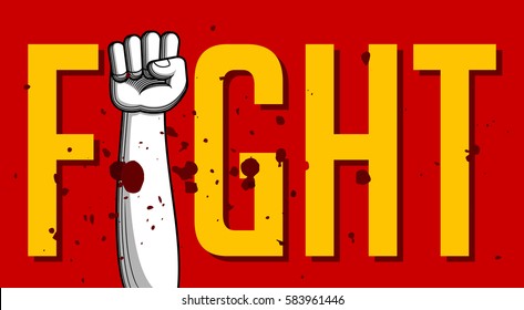 clenched fist vector illustration for resistance and revolution symbol