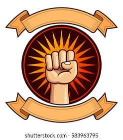 clenched fist vector illustration for resistance and revolution symbol