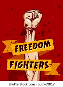 clenched fist vector illustration for resistance and revolution symbol