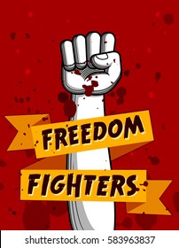 clenched fist vector illustration for resistance and revolution symbol