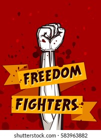 clenched fist vector illustration for resistance and revolution symbol