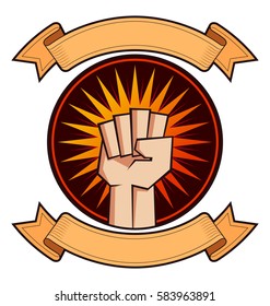 clenched fist vector illustration for resistance and revolution symbol