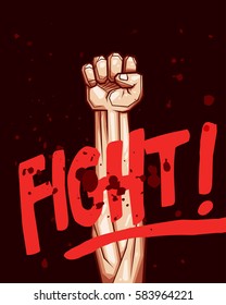 clenched fist vector illustration for resistance and revolution symbol