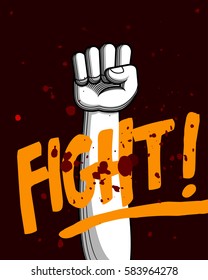 clenched fist vector illustration for resistance and revolution symbol