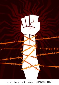 clenched fist vector illustration for resistance and revolution symbol