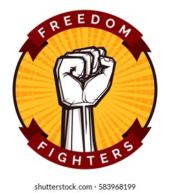 clenched fist vector illustration for resistance and revolution symbol