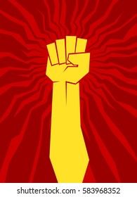 clenched fist vector illustration for resistance and revolution symbol