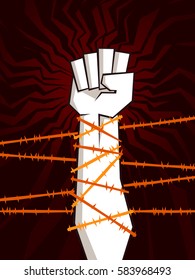 clenched fist vector illustration for resistance and revolution symbol