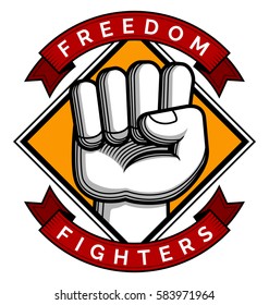clenched fist vector illustration for resistance and revolution symbol