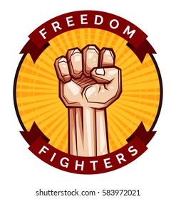 clenched fist vector illustration for resistance and revolution symbol