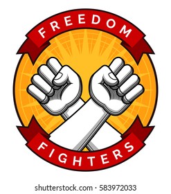 clenched fist vector illustration for resistance and revolution symbol