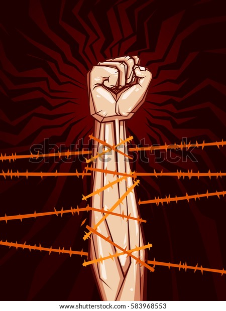 Clenched Fist Vector Illustration Resistance Revolution Stock Vector
