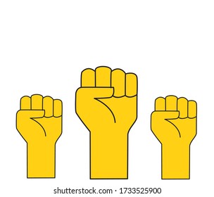 clenched fists held in protest vector illustration. art freedom. Strike and protest concept. 