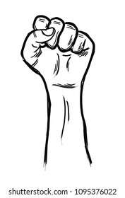 Clenched Hand Drawn Illustration Vector