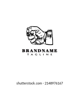 Klapphandlogo-Cartoon-Symbol-Design-Vorlage schwarz, moderne einzelne Illustration