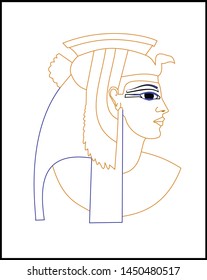 Cleopatra ancient Egypt queen vector drawing