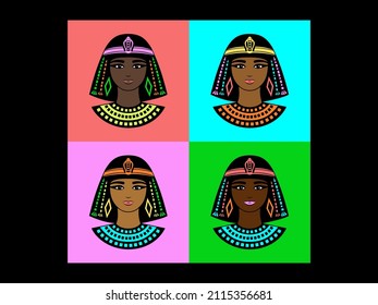 Cleopatra - bright pop art print