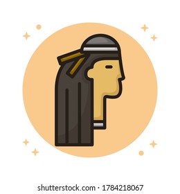 Cleopatra Cartoon Icon Design. History Woman Egyptian Vector Illustration