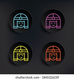 Cleopatra dark badge color set icon. Simple thin line, outline vector of mythology icons for ui and ux, website or mobile application