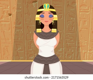 escena del personaje de la reina egipcia de cleopatra