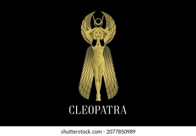 Cleopatra Reina egipcia con alas de diosa