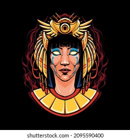 the cleopatra head illustration vector