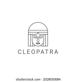 Cleopatra head logo design for traditional history of egypt logo design vector