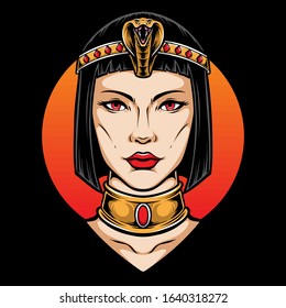 cleopatra head vector and illustration