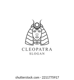 Cleopatra icon logo design template. luxury, vector