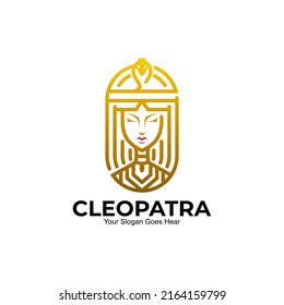 Cleopatra icon vintage, Icon logo of Cleopatra with line art