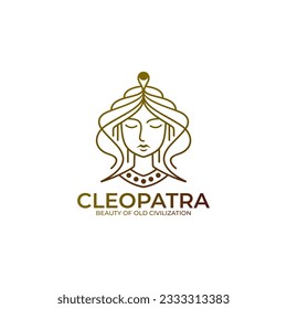 Icono Cleopatra vintage, logo de Icono Cleopatra con arte de línea