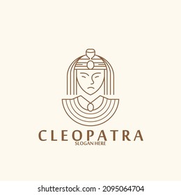 cleopatra line art abstract icon vector illustration template design