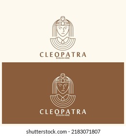 cleopatra line art abstract icon vector illustration template design