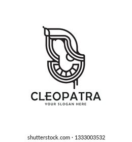 cleopatra line art style logo template