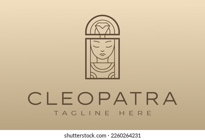 Cleopatra Line Logo Design. Queen Outline