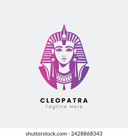 cleopatra logo design template vector