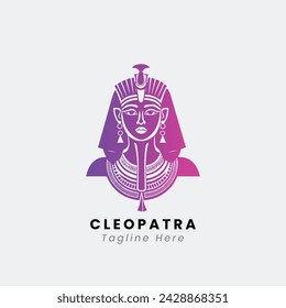 vector de plantilla de diseño de logotipo de cleopatra