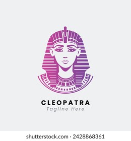 vector de plantilla de diseño de logotipo de cleopatra