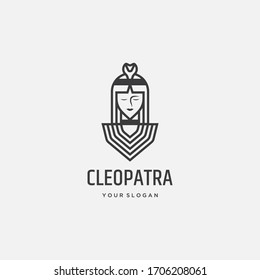 Cleopatra logo design vector template