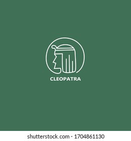 A cleopatra logo on green color background