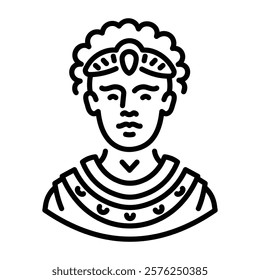 Cleopatra lover portrait icon in line style 