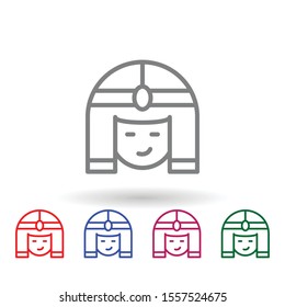 Cleopatra multi color icon. Simple thin line, outline vector of mythology icons for ui and ux, website or mobile application